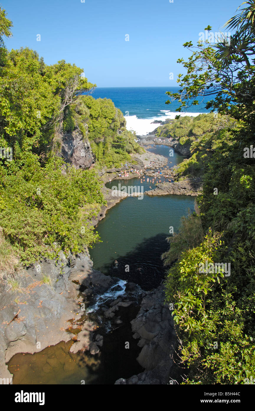 Sette piscine sacro sulla strada di Hana in Maui Foto Stock