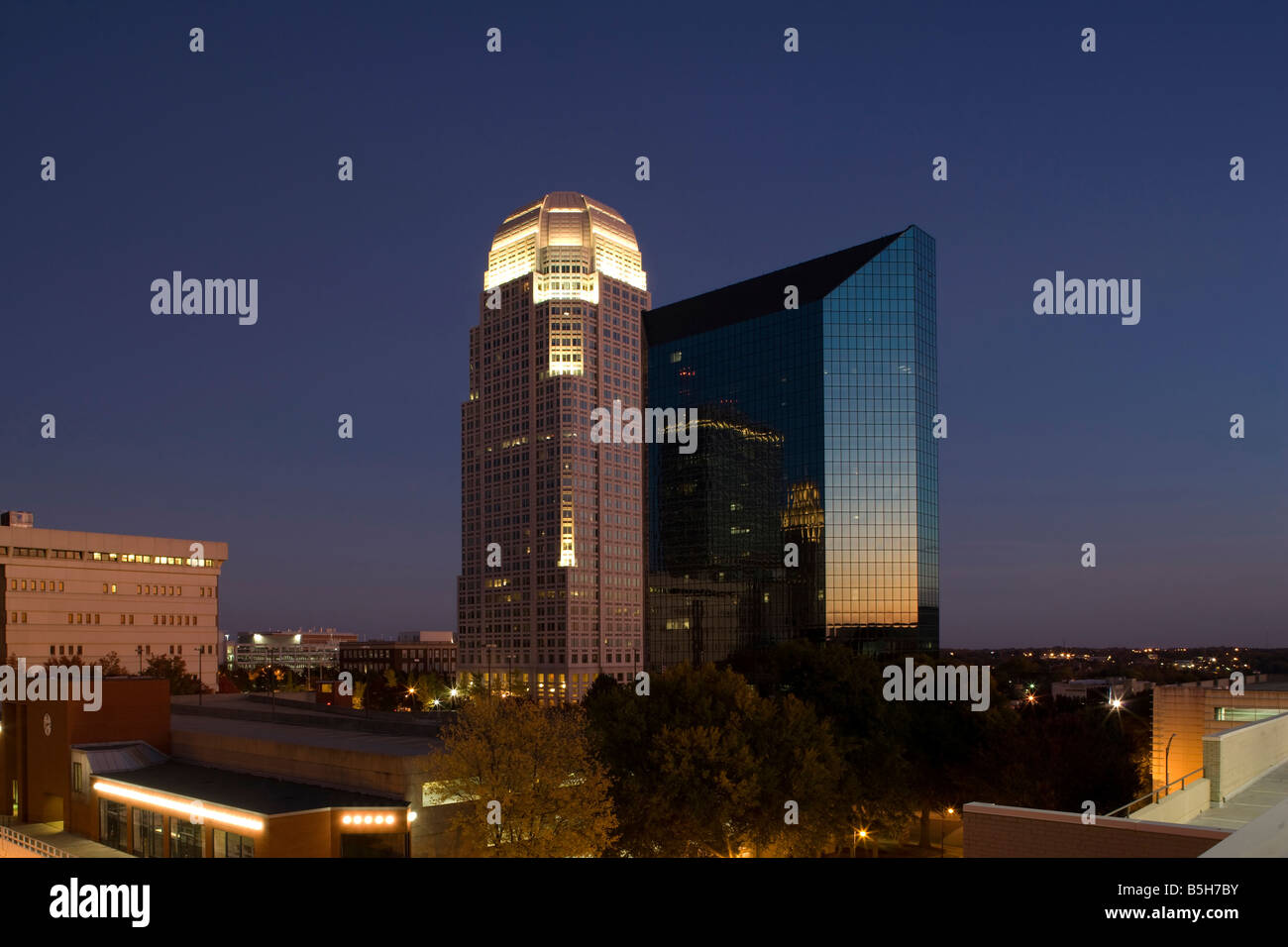 Il centro di edifici in Winston-Salem, North Carolina, Stati Uniti d'America Foto Stock