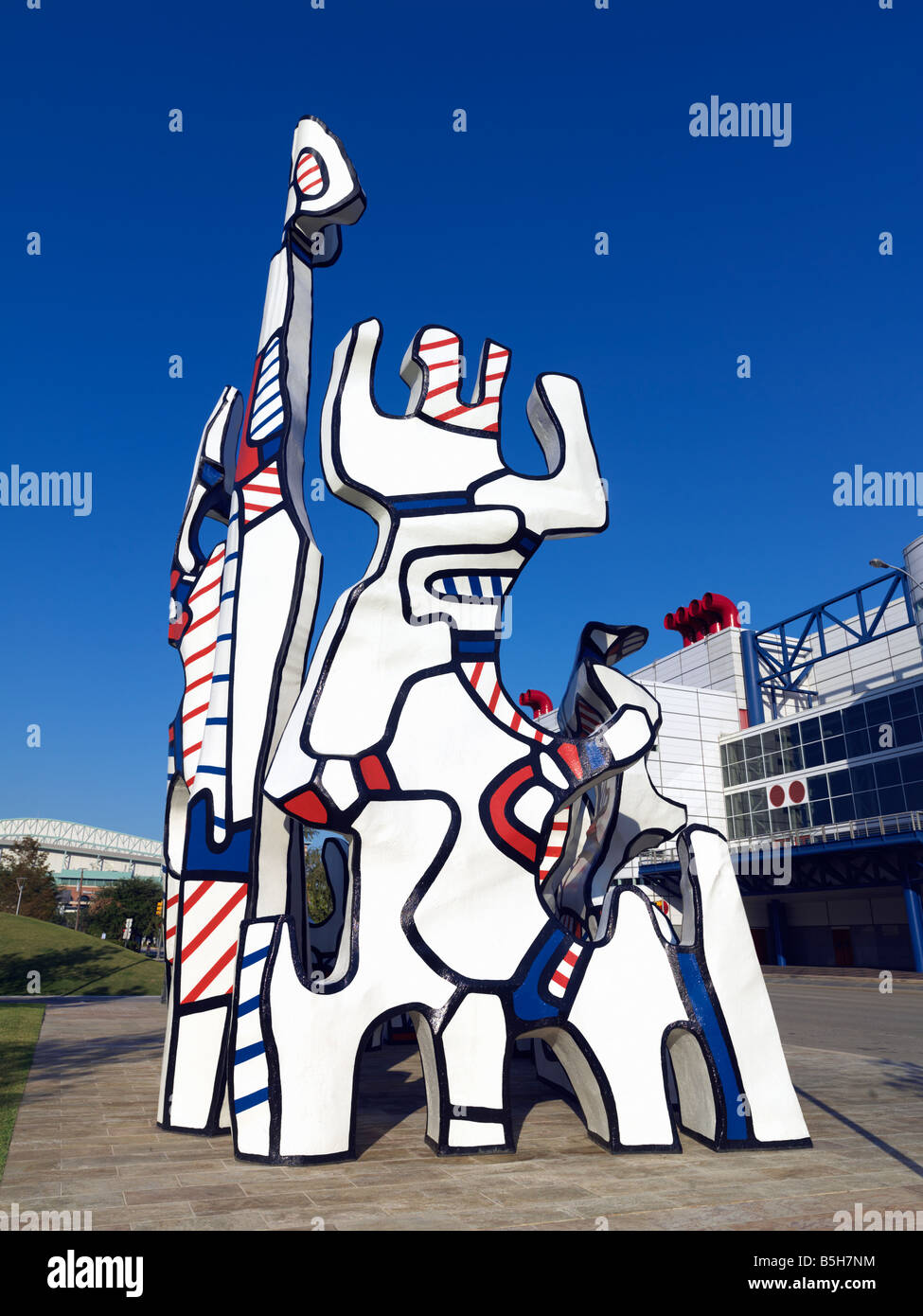 Stati Uniti d'America,Texas,Houston,scultura del monumento au Fantome da Jean Dubuffet in Discovery Park Foto Stock