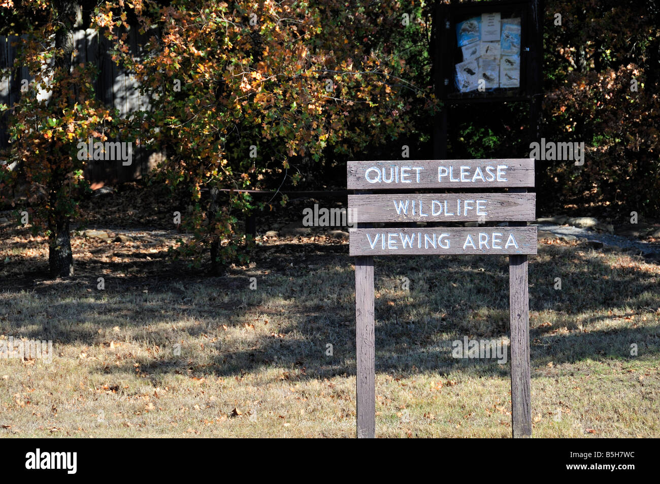 Un segno che consigliano una fauna selvatica area di visualizzazione in Oklahoma, Stati Uniti d'America. Foto Stock