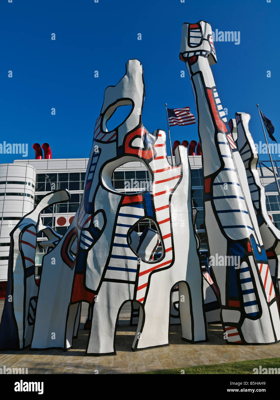 Stati Uniti d'America,Texas,Houston,scultura del monumento au Fantome da Jean Dubuffet in Discovery Park Foto Stock