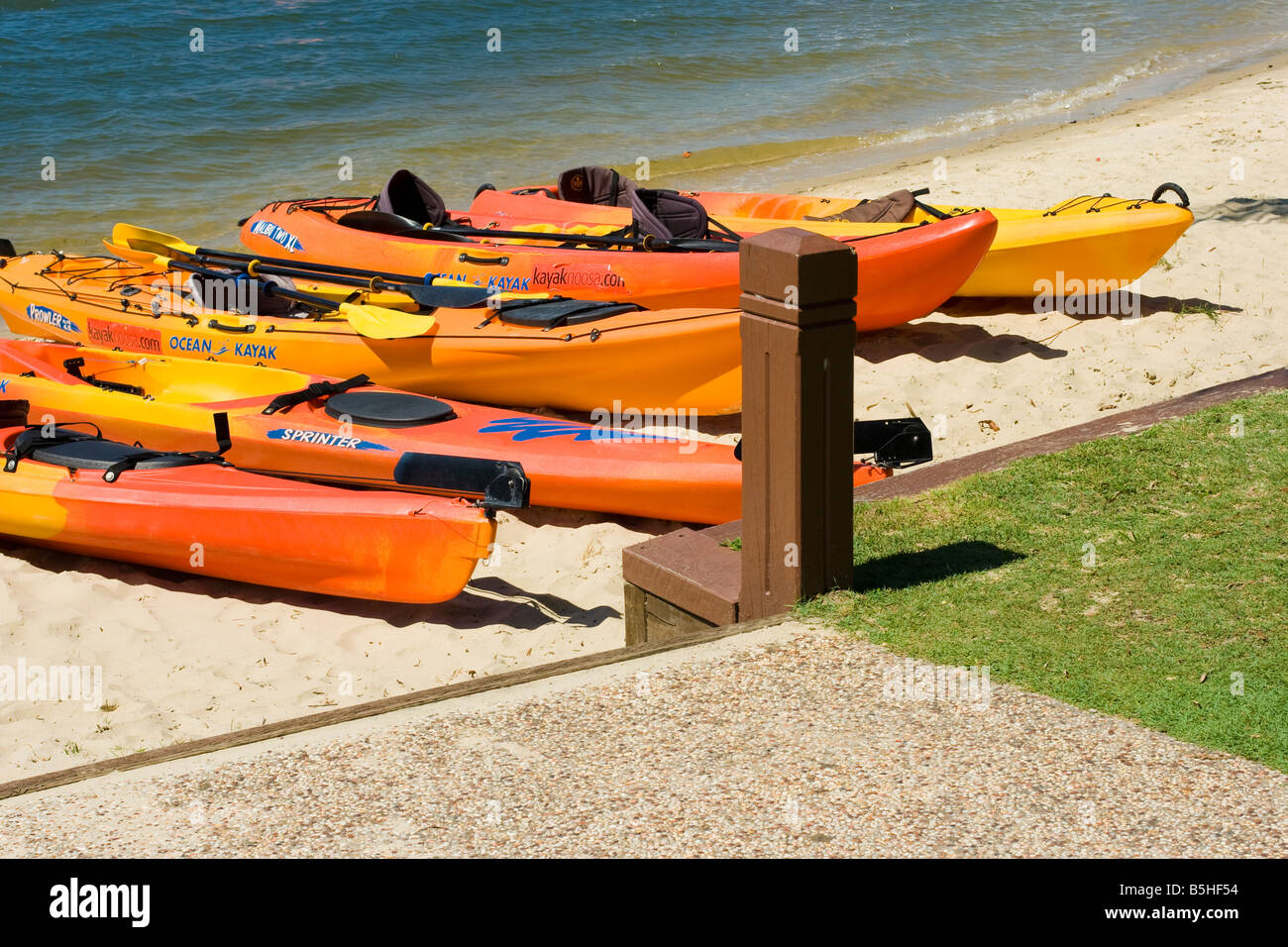 Kayak sul Fiume Noosa Foto Stock