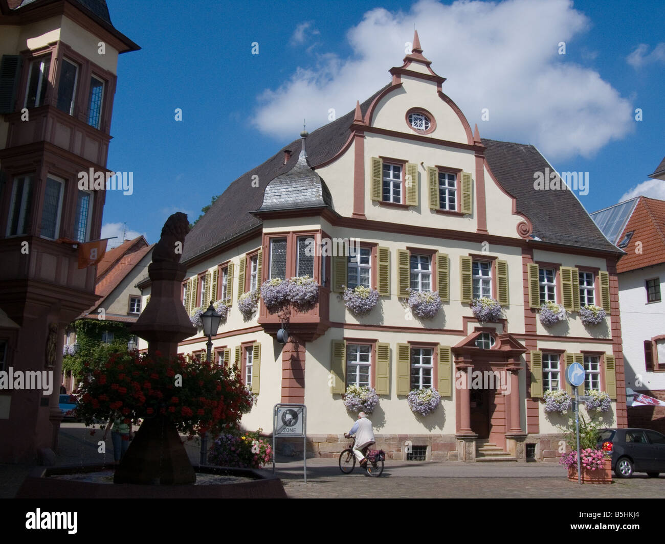 Il centro della città, Bad Bergzabern, Renania Palatinato, Germania Foto Stock