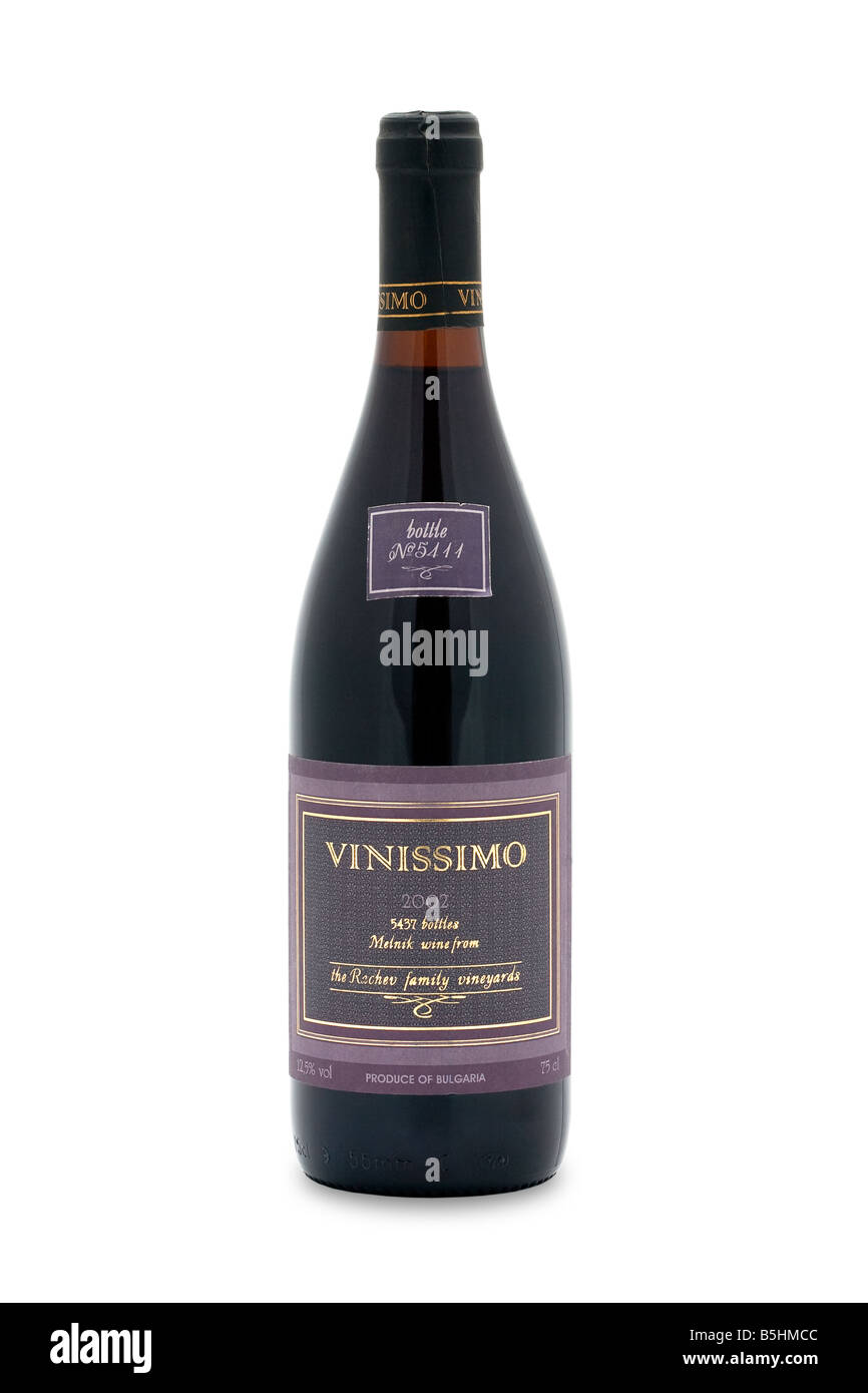 Vinissimo 2002 vino rosso secco bulgaria melnik rachev vigneti di famiglia Foto Stock