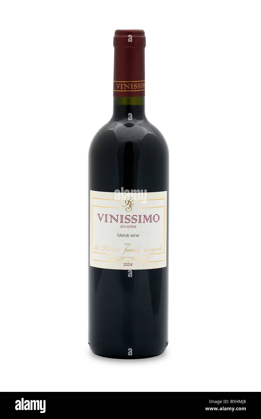 Vinissimo rachev vigneti familiari melnik vino rosso secco 2004 Foto Stock