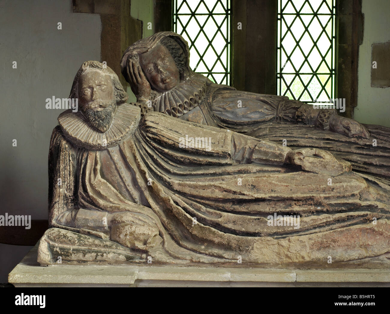 William e Mariana Warren tomba in Santa Maria Vergine Chiesa San Briavels, Gloucestershire, England, Regno Unito Foto Stock