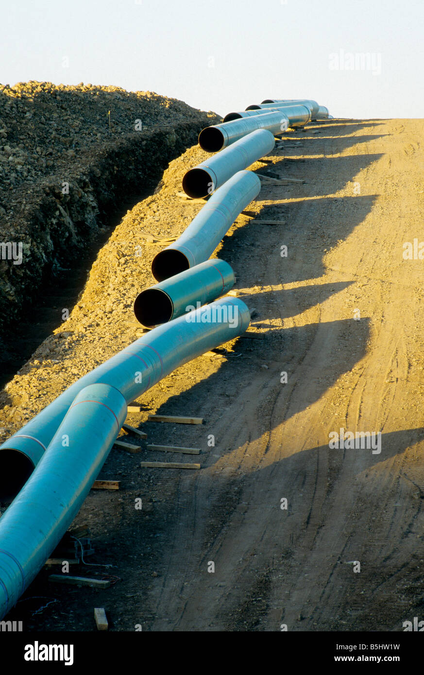 Il gas naturale Costruzioni di Pipeline. Foto Stock
