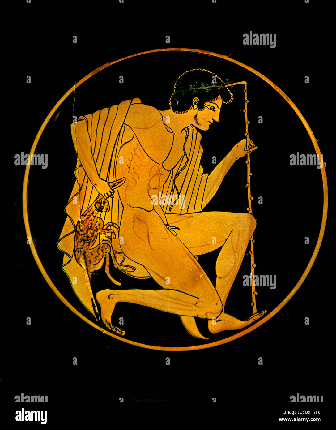 Dionysos tenendo un kantharos Grecia greco Museum Foto Stock