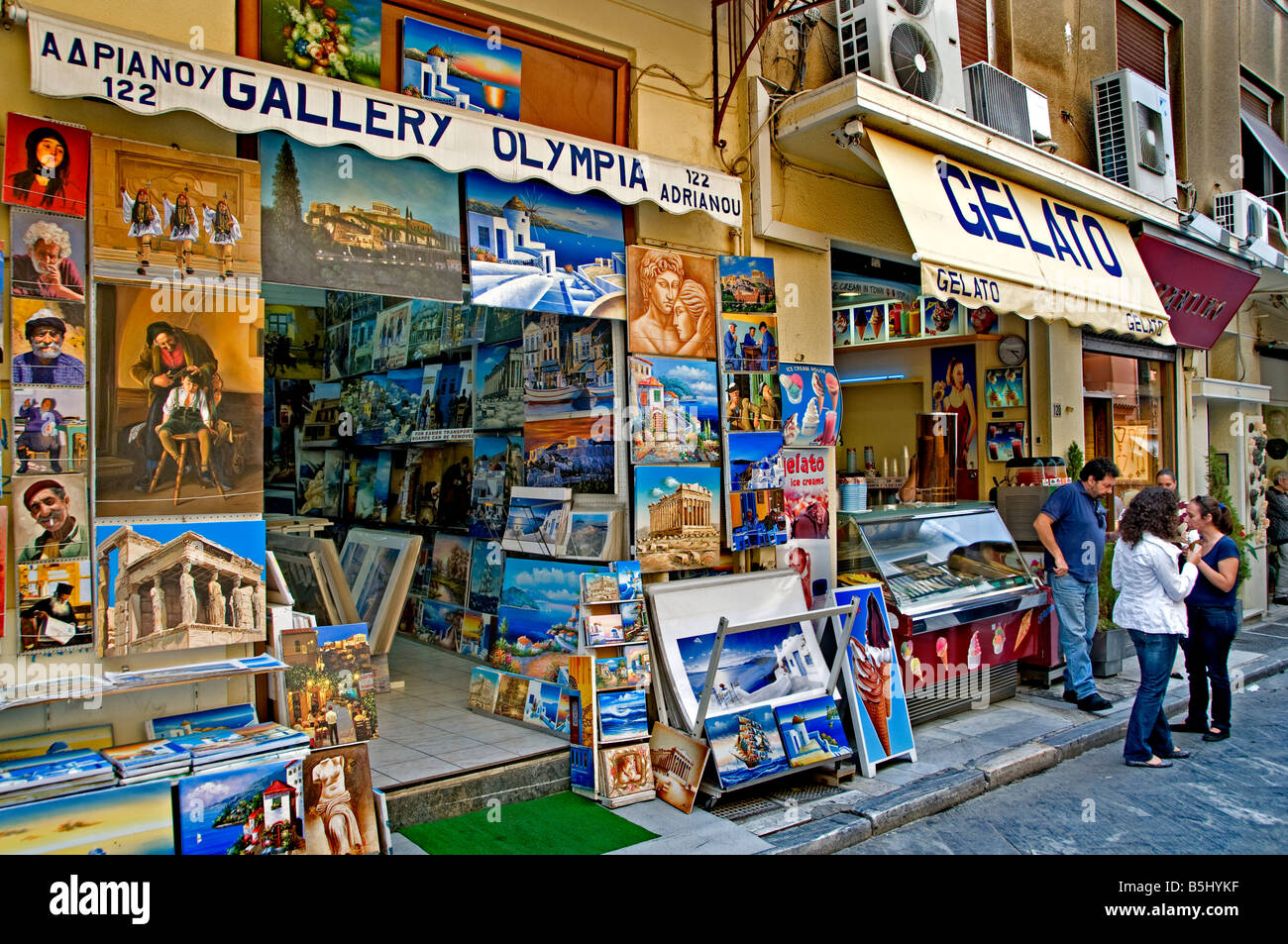 La Plaka galleria arte pittura artista Foto Stock