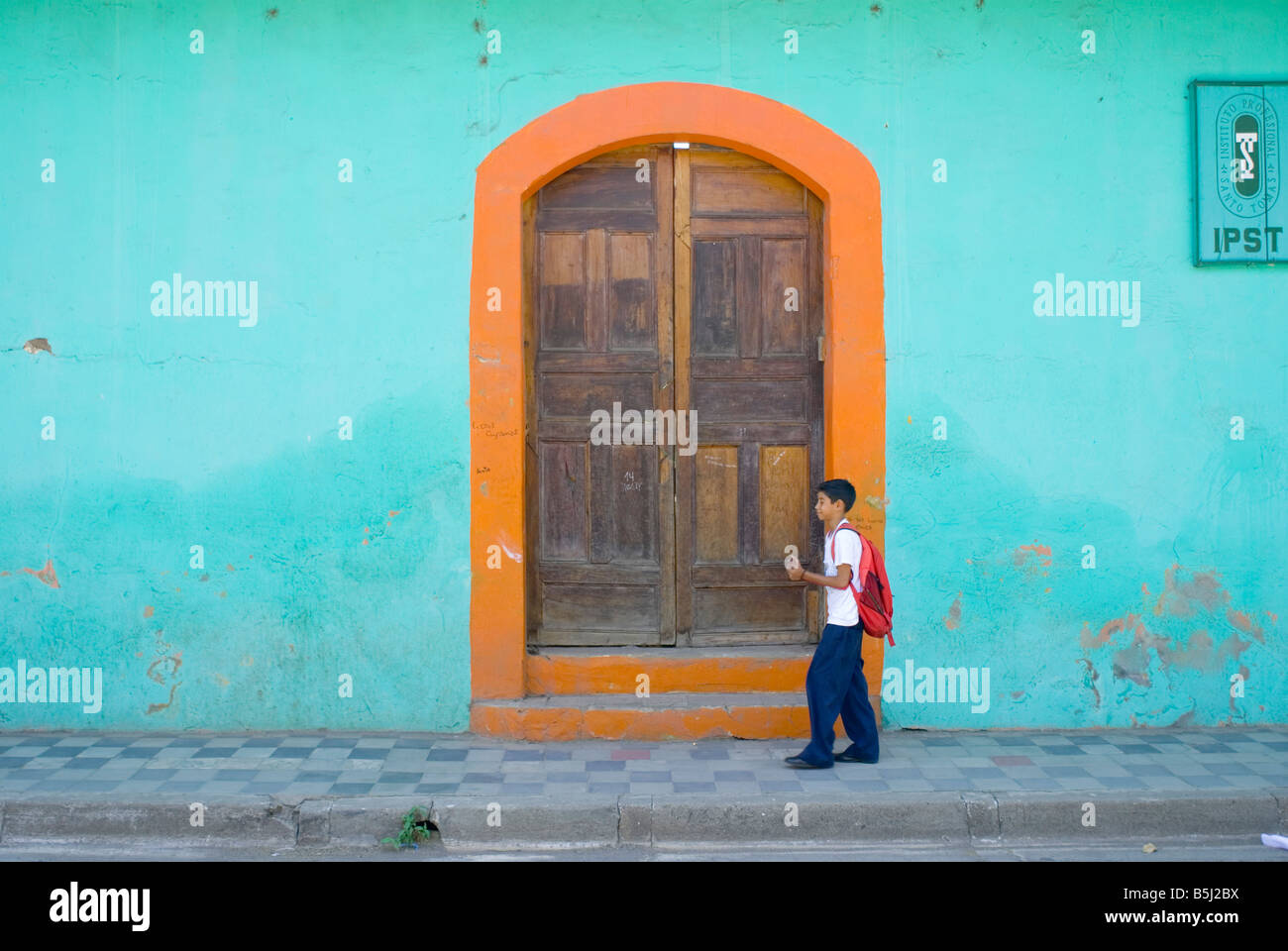 Scuola nicaraguense boy Christian Calero Gutierrez Foto Stock