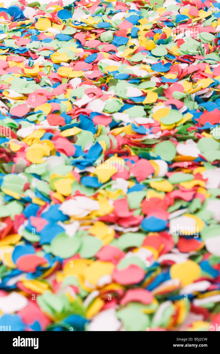 Sfondo costituito con un sacco di coloratissimi confettis Foto Stock