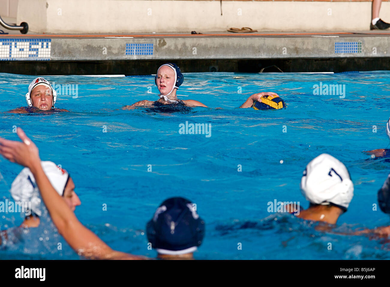 RIVERSIDE CA Aprile 2008 California Baptist University womens pallanuoto match Foto Stock