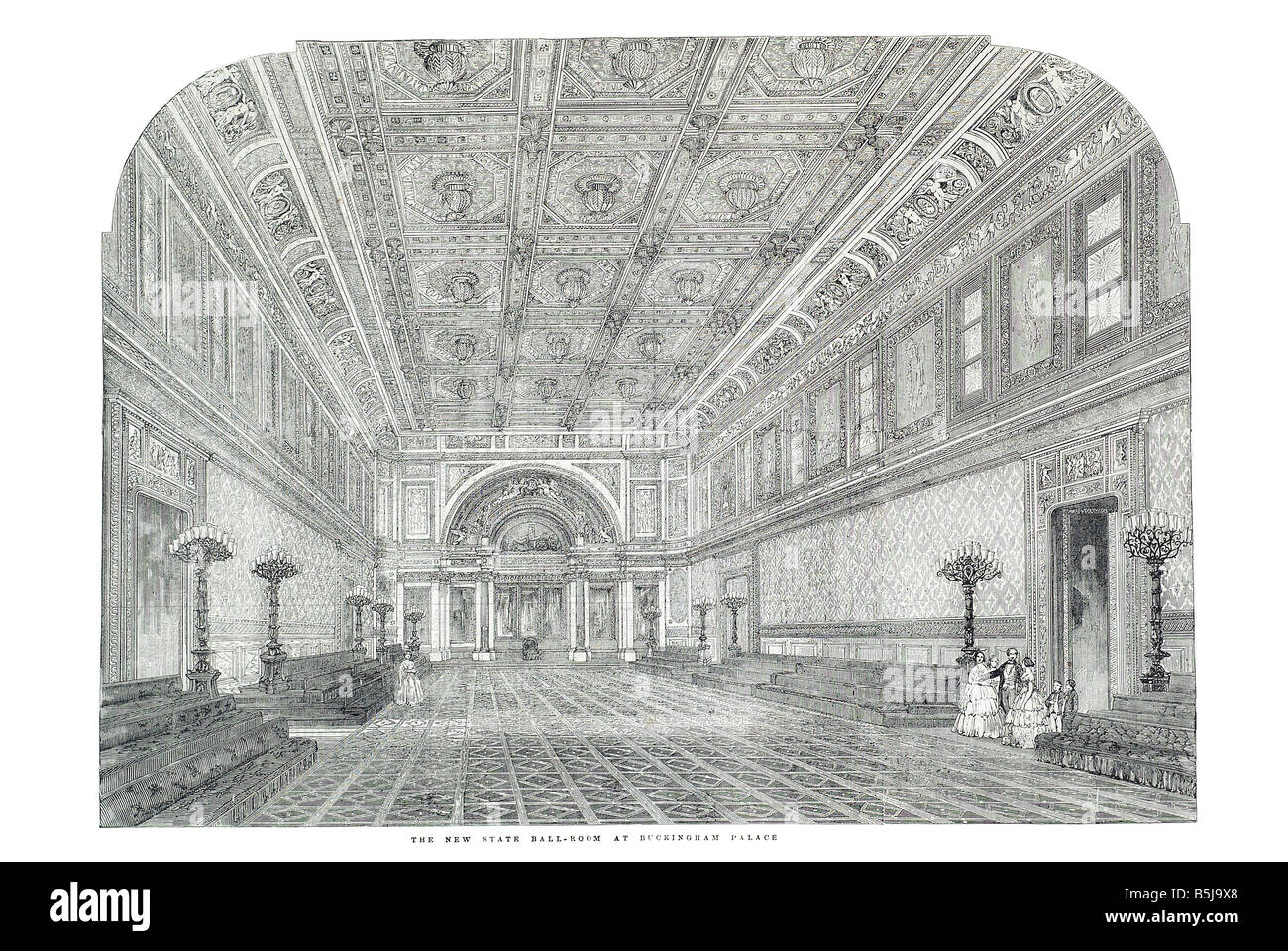 Il nuovo stato sala da ballo a Buckingham palace il 21 giugno 1856 Il Illustrated London News pagina 684 Foto Stock