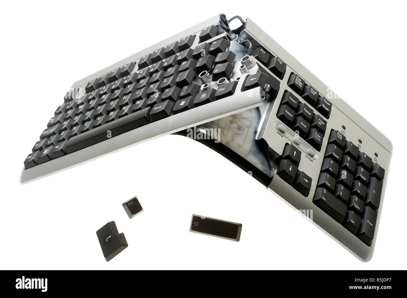 Rotto la tastiera del computer Foto Stock