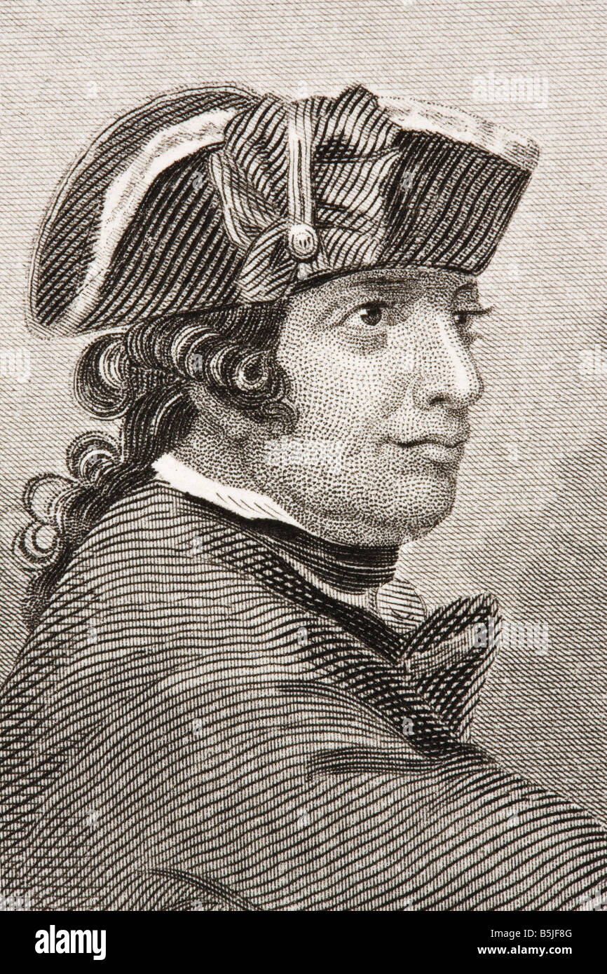 Esek Hopkins, 1718-1802. Comandante in capo della flotta durante la guerra rivoluzionaria americana. Foto Stock