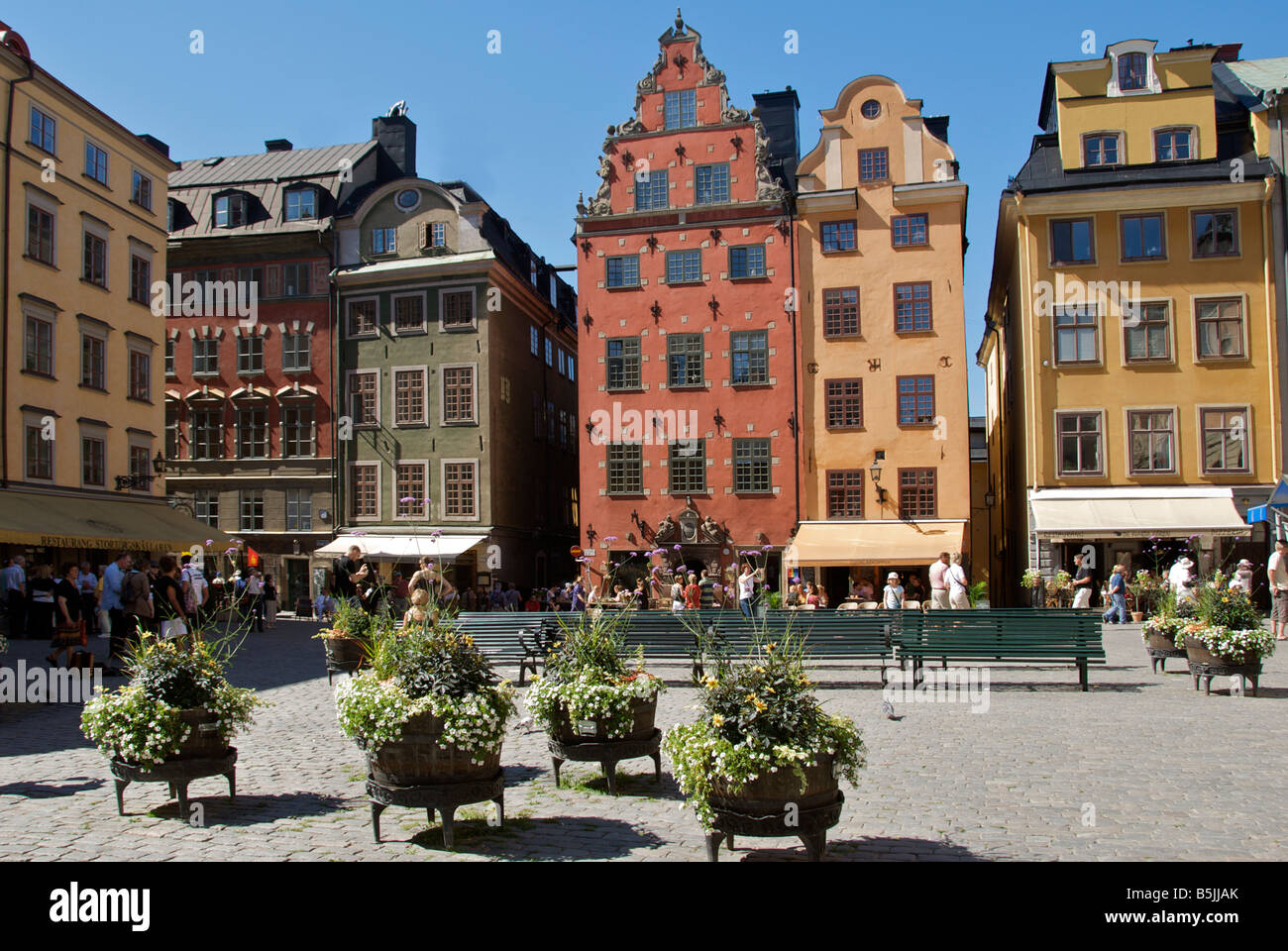 Case e ristoranti Stortorget Gamla Stan Stoccolma Svezia Foto Stock