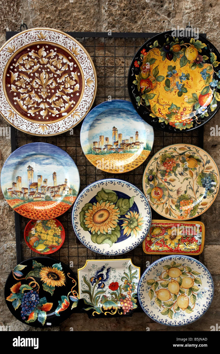 La ceramica di souvenir, Orvieto, Umbria, Italia Foto Stock