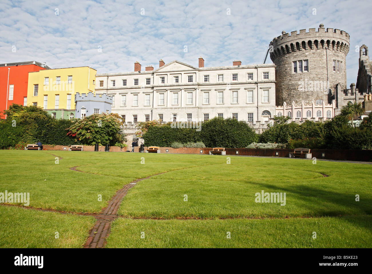 La parte posteriore del cortile inferiore del Castello di Dublino dall architetto Sir Edward Lovett Pearce in Dublin 2, Irlanda Foto Stock