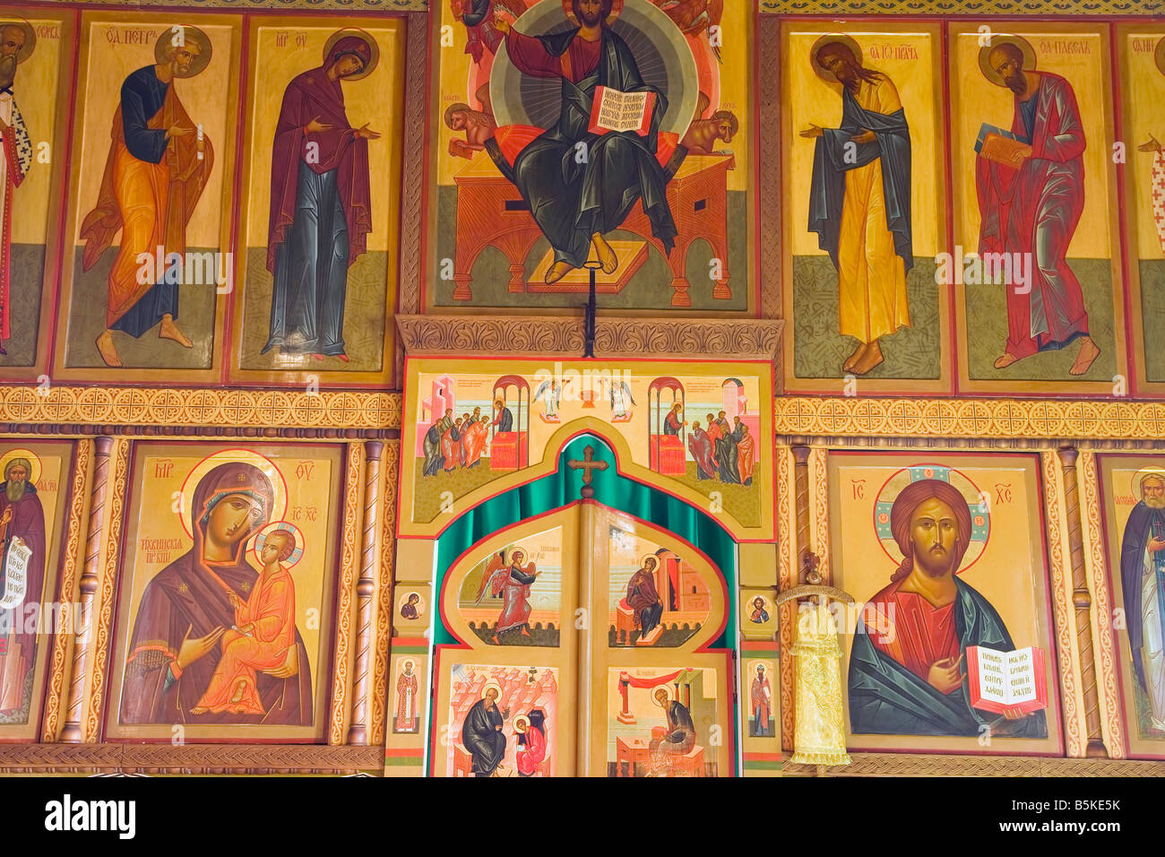 Affreschi nella Cattedrale di Cristo Salvatore nella regione di Kaliningrad, Russia Foto Stock