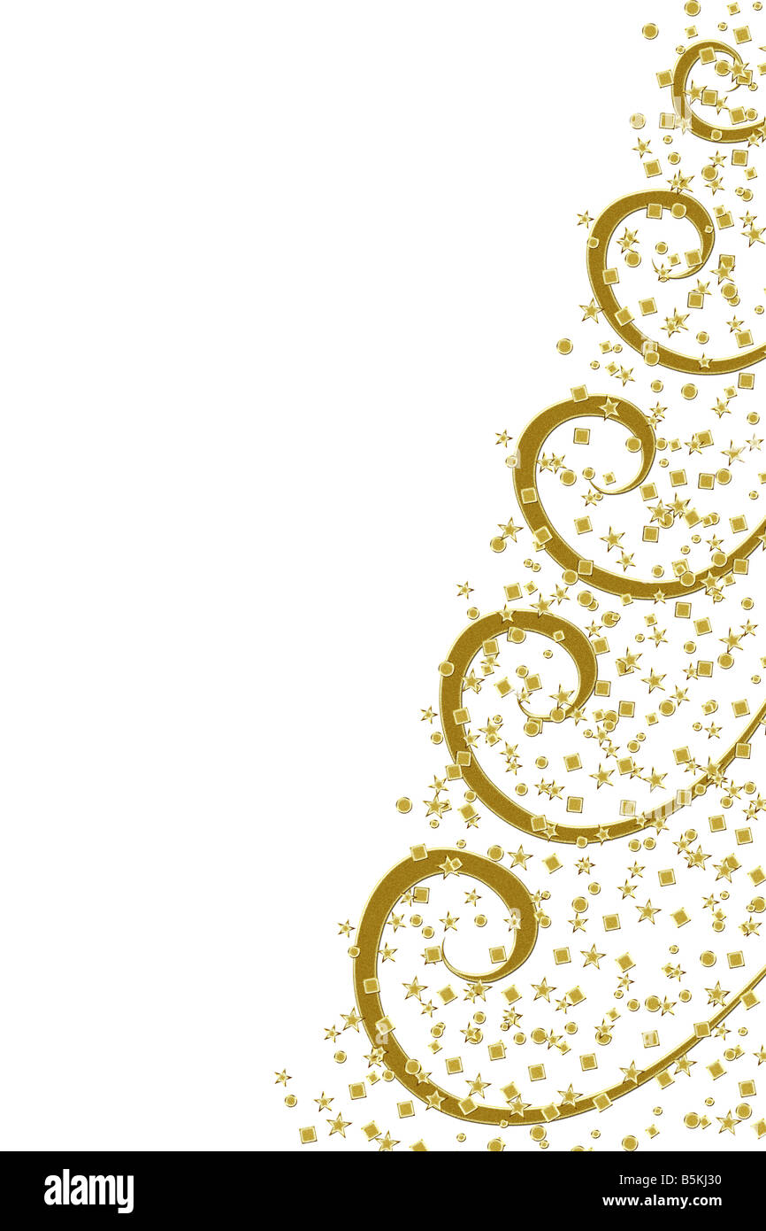 Stilizzata golden albero di Natale sfondo Foto Stock