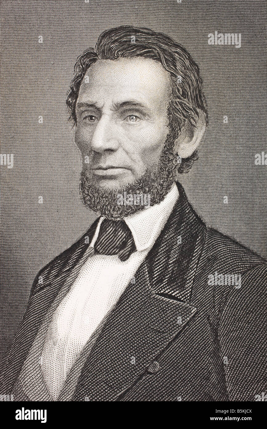 Abraham Lincoln, 1809 - 1865. 16th Presidente degli Stati Uniti. Foto Stock