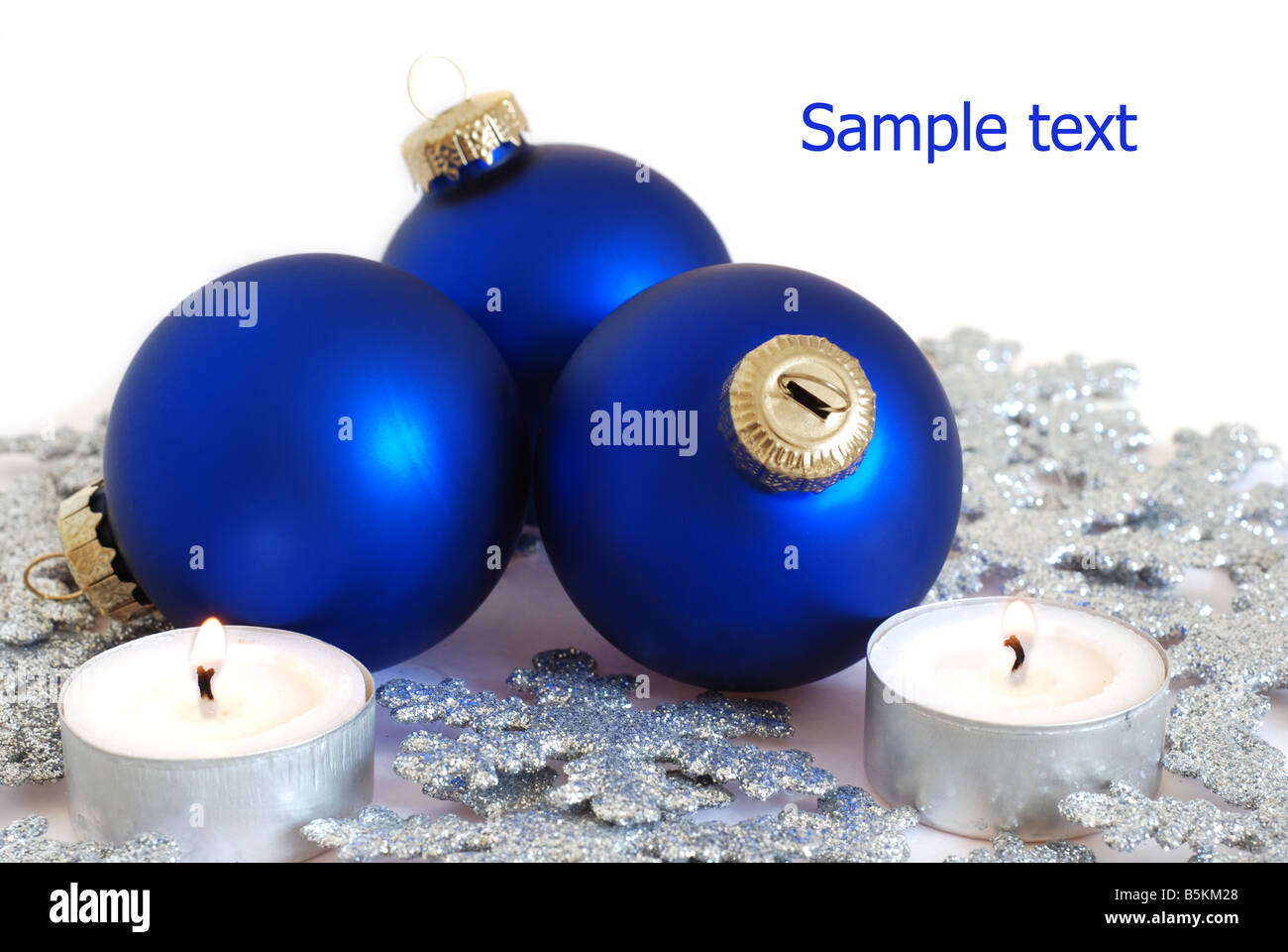 Le decorazioni di Natale e il luogo per un testo di esempio Foto Stock