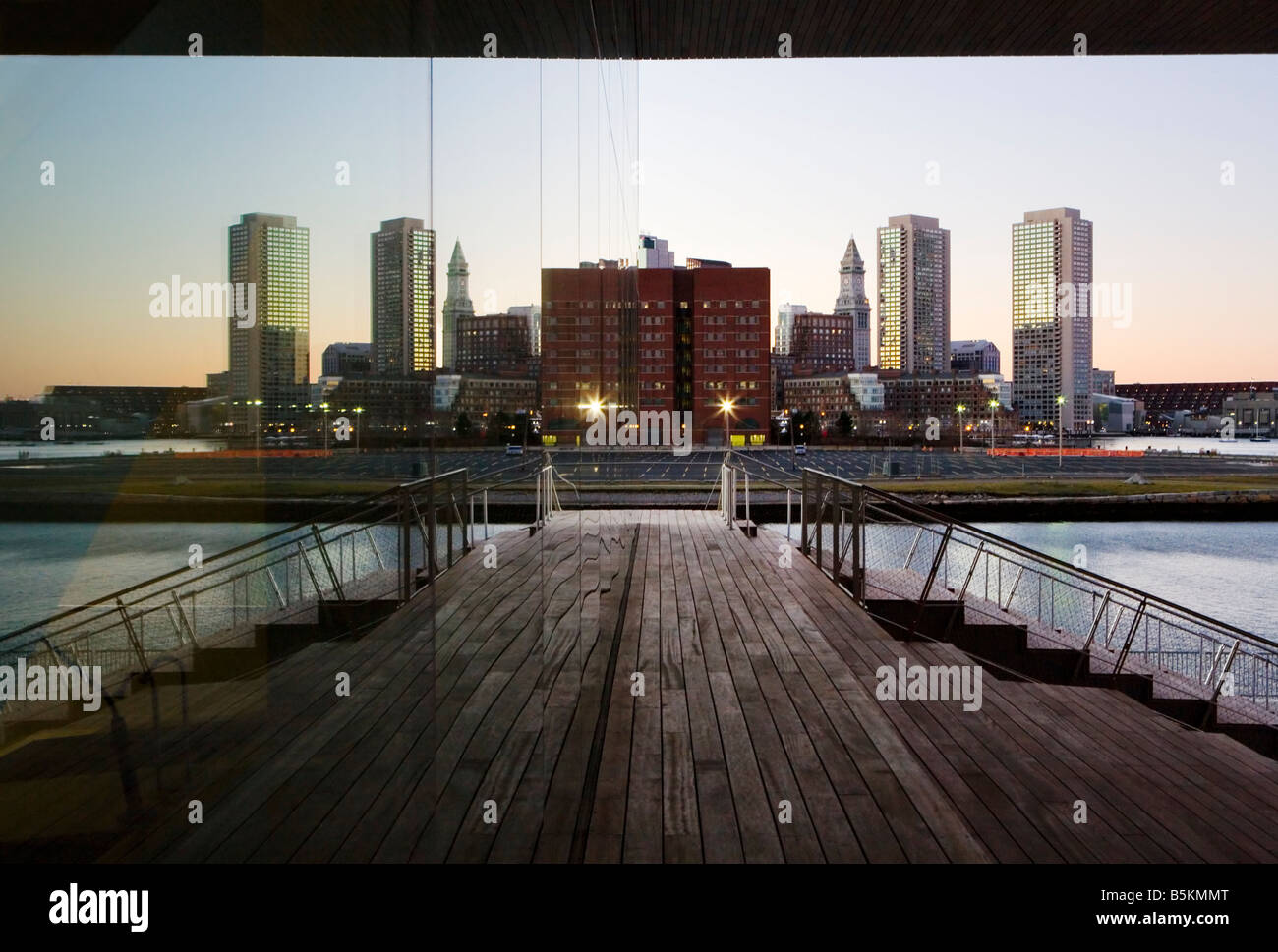 Boston ICA Institute of Contemporary Arts skyline Foto Stock