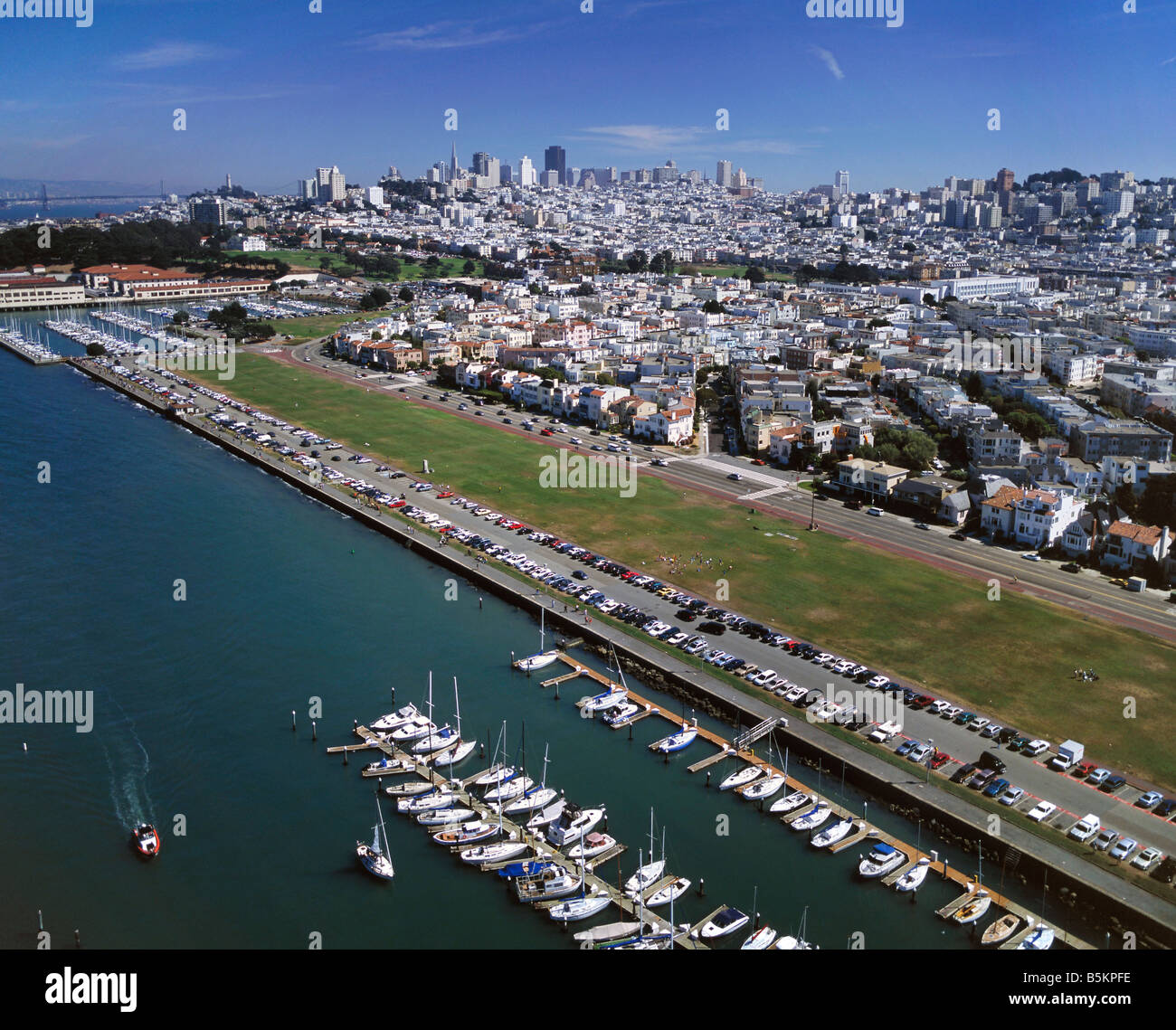 Vista aerea sopra Marina verde di San Francisco in California Foto Stock