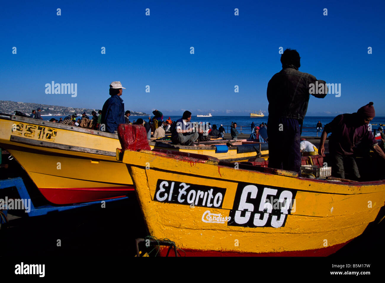 Caleta Portales Valparaiso Cile Foto Stock