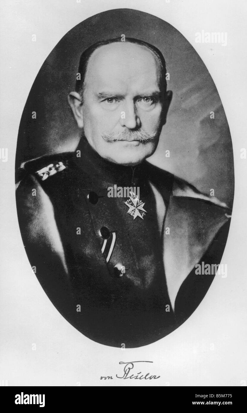 1 B101 B1914 Hans Hartwig von Beseler Photo 1914 Beseler Hans Hartwig von generale prussiano il colonnello generale e governatore di Polan Foto Stock