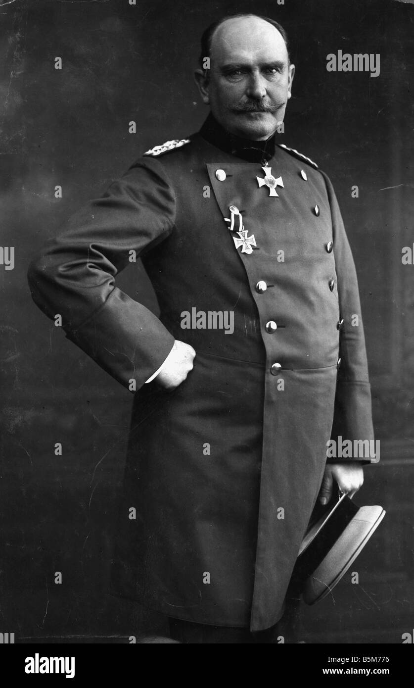 1 B101 B1915 e Hans Hartwig von Beseler Photo 1915 Beseler Hans Hartwig von generale prussiano il colonnello generale e governatore di Pol Foto Stock