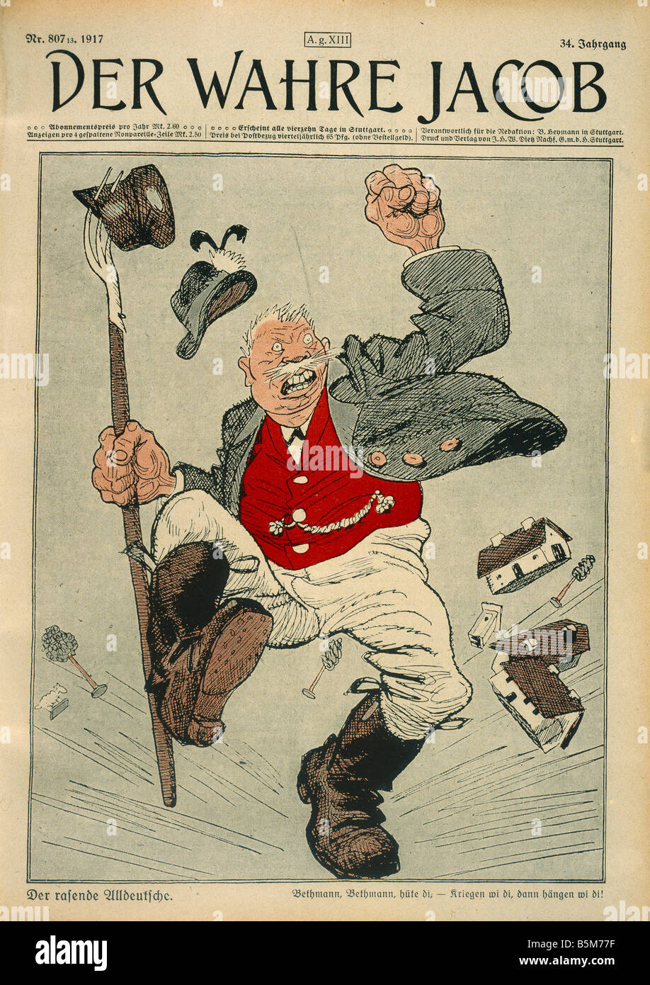 1 C297 G1917 Heinrich caricatura di classe 1917 Classe Heinrich candidato presidente del Alldeutscher Verband tutti i tedeschi Feder ation 18 Foto Stock