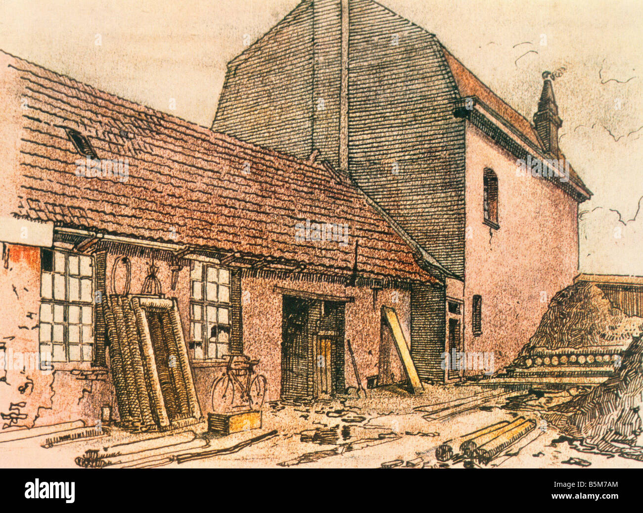 1 H76 R1917 1 B e un rifugio di Hitler in Fournes 1915 Adolf Hitler dittatore NSDAP 1889 1945 Unterstand in Fournes probabilmente 1915 ella Foto Stock