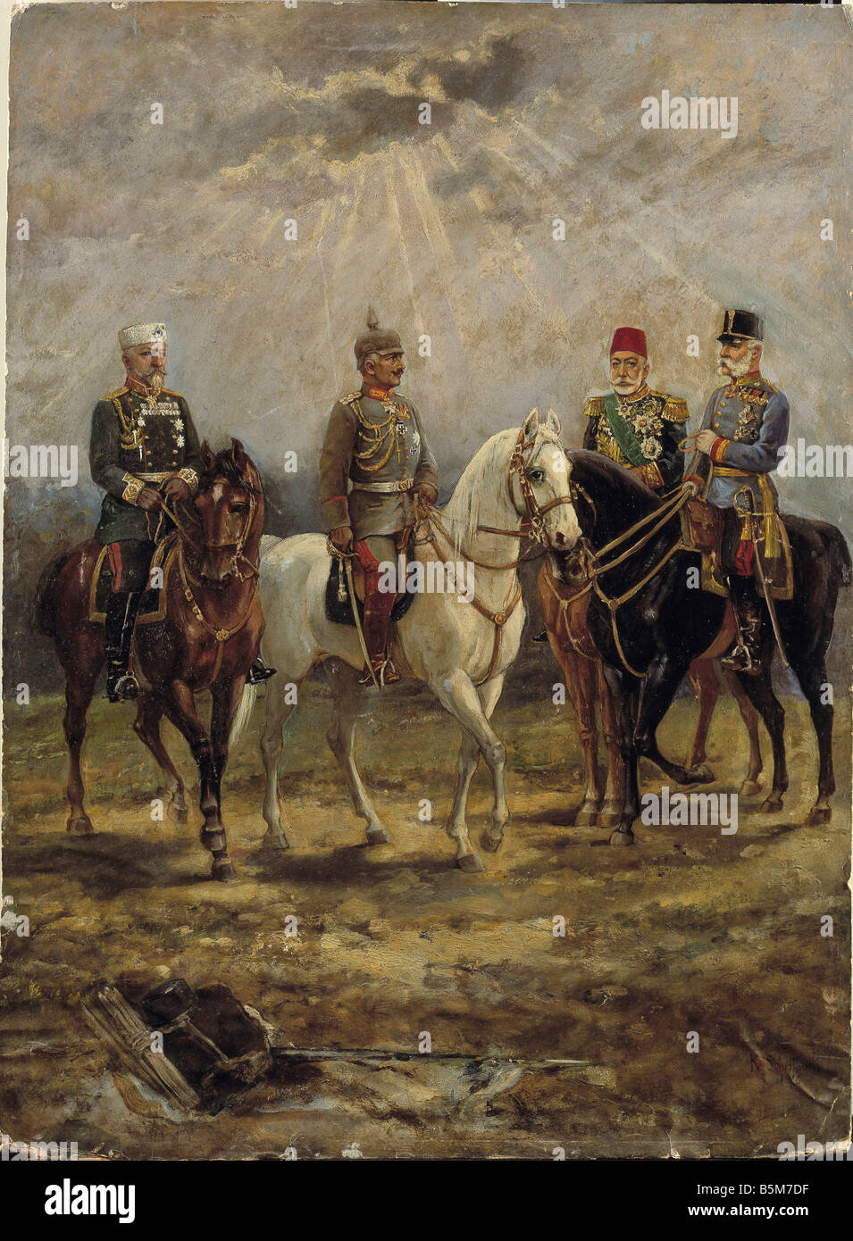 Wilhelm II / Quadruple Alliance / 1916 Foto Stock