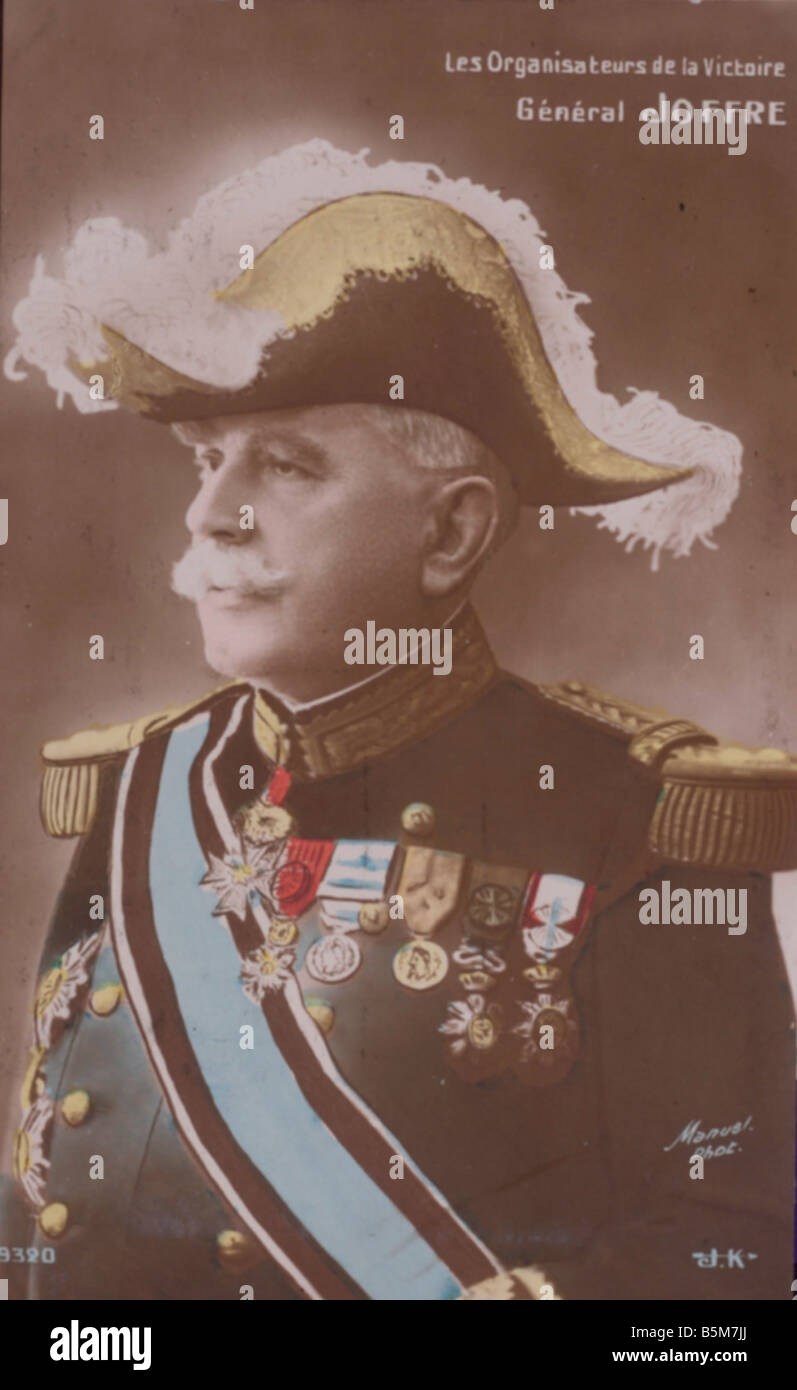 1FK 1817 B1914 1 B e Joseph Joffre foto c 1914 Joffre Joseph Marshall francese dal 1916 Comandante del Nord e del nord-est Foto Stock