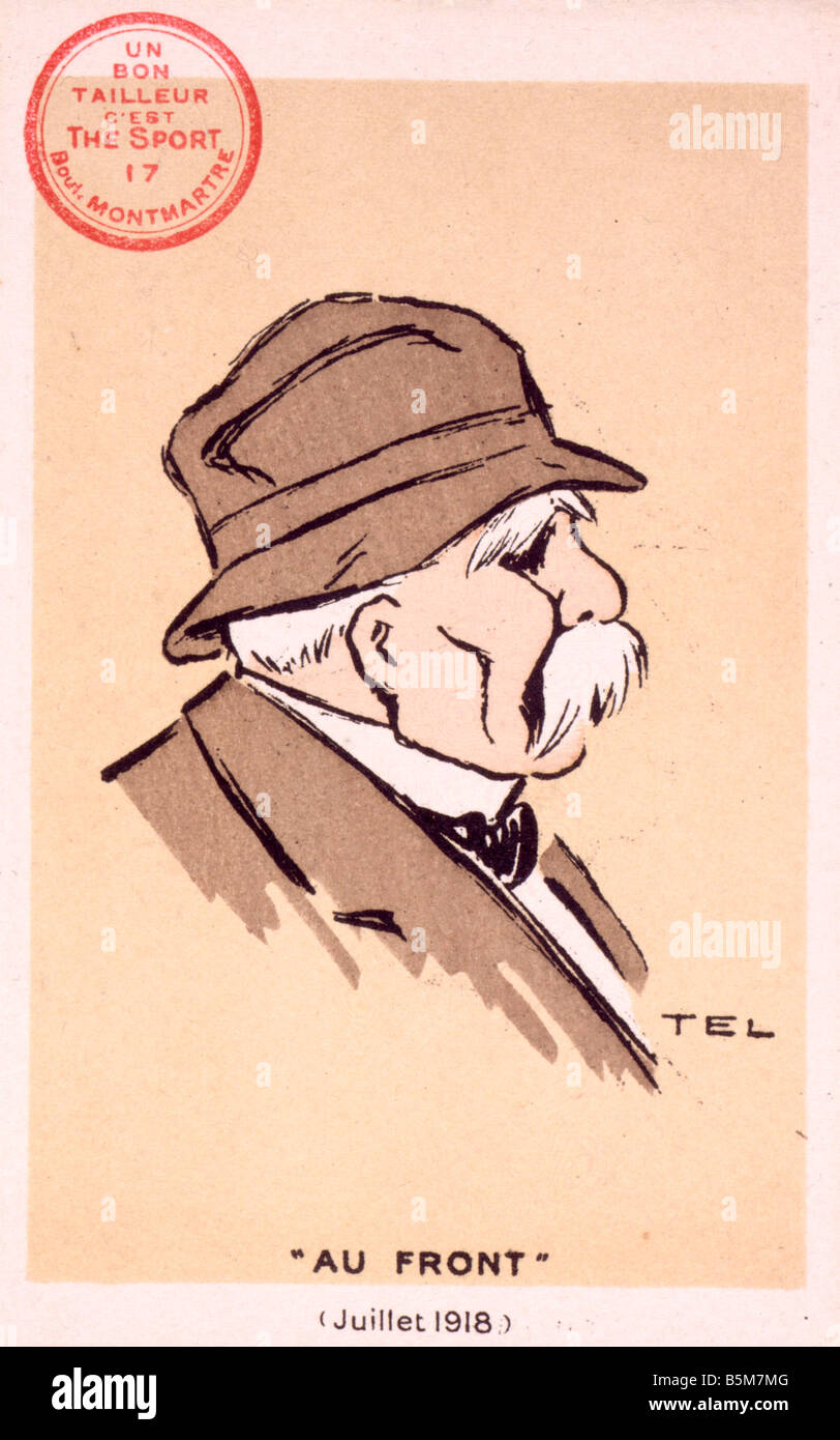 1FK 547 G1918 e Georges Clemenceau caricatura 1918 Clemenceau Georges francese leader politico di estrema sinistra 1906 09 e 1 Foto Stock
