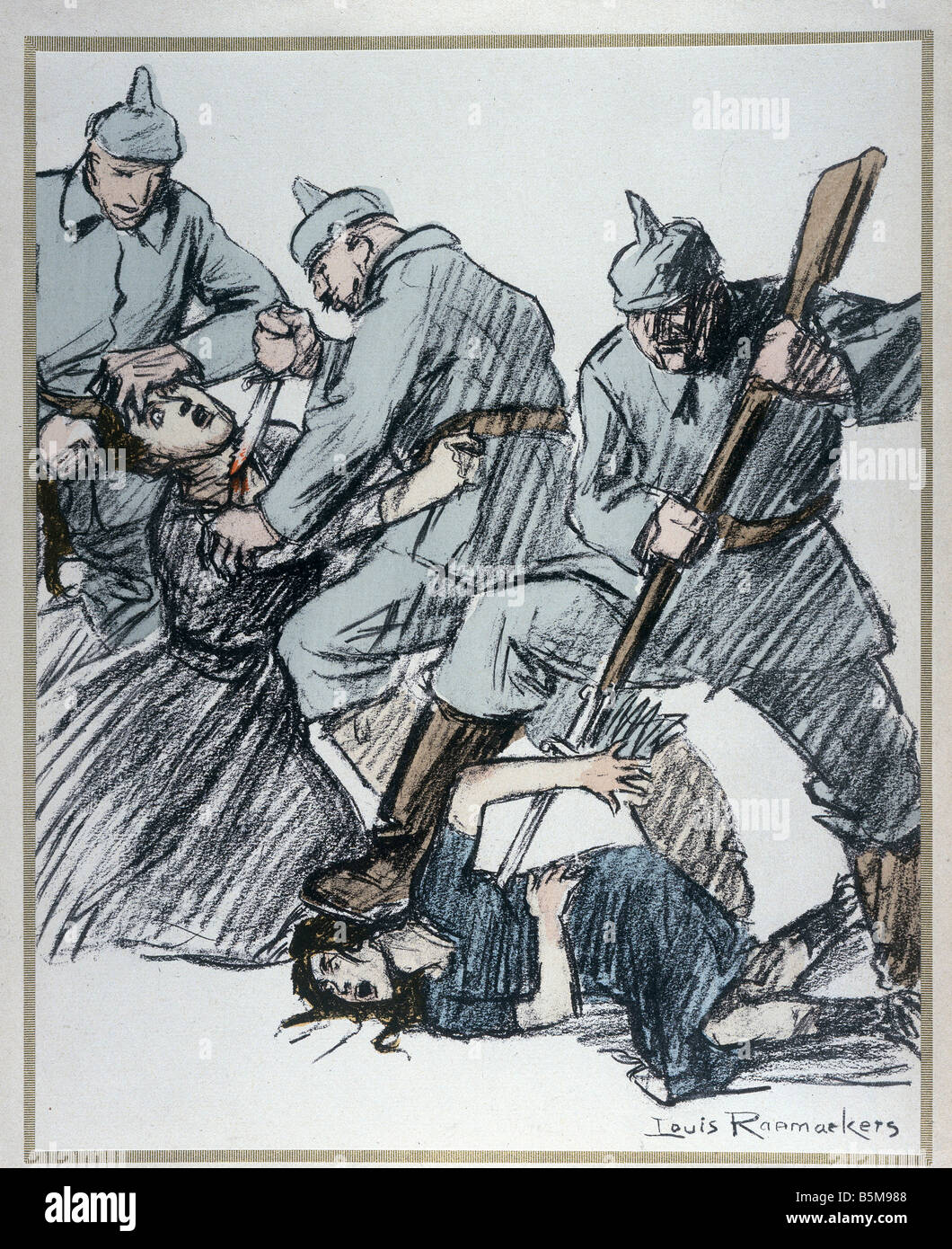 2 G55 P1 1914 7 e Anti tedesco cartoon WWI Raemaekers Storia guerra mondiale I Propganda Ca fera luogo pour nos colons Anti vettura tedesca Foto Stock