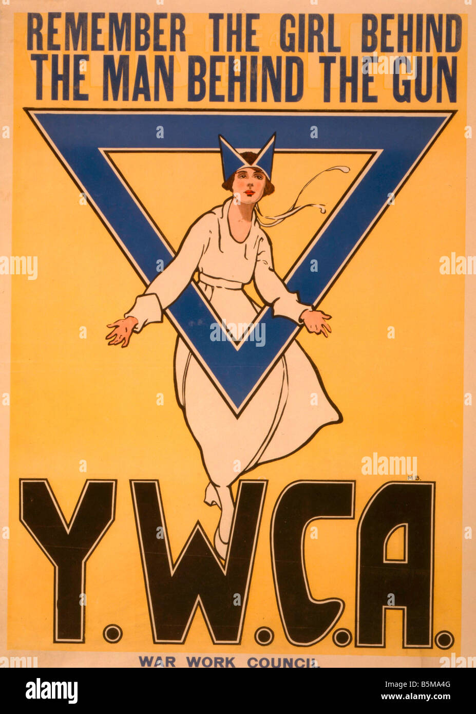 2 G55 P1 1917 42 WW I Stati Uniti ricorda la ragazza Poster Storia La Prima Guerra Mondiale la propaganda ricordate la ragazza dietro l'uomo dietro la gu Foto Stock