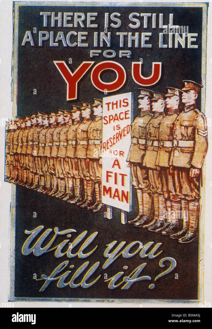 2 G55 P1 1917 69 WWI vi è ancora un luogo Poster Storia La Prima Guerra Mondiale la propaganda vi è ancora un posto in linea per voi Wil Foto Stock