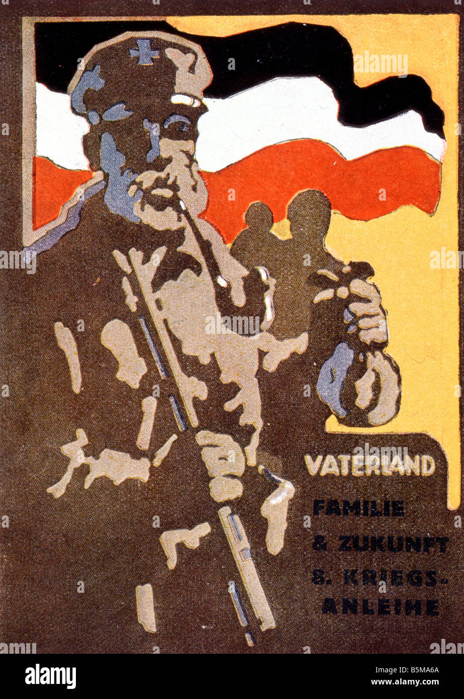 2 G55 P1 1918 3 e di guerra tedeschi poster di prestito la Prima Guerra Mondiale La Storia La Prima Guerra Mondiale la propaganda Patria Famiglia FUTURO 8 guerra austriaca di prestito Foto Stock