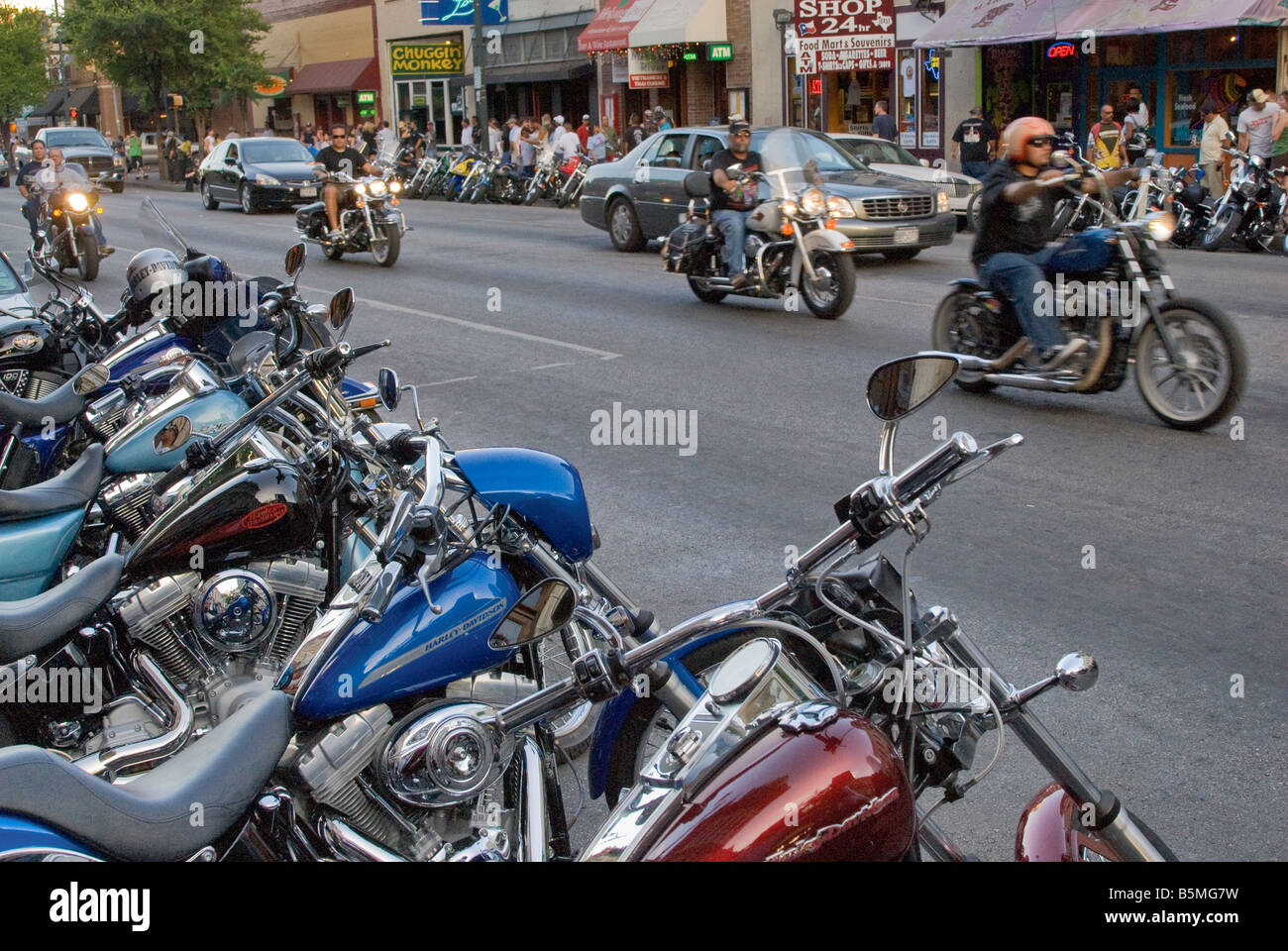 Repubblica del Texas Biker Rally a W 6th Street in Austin Texas USA Foto Stock