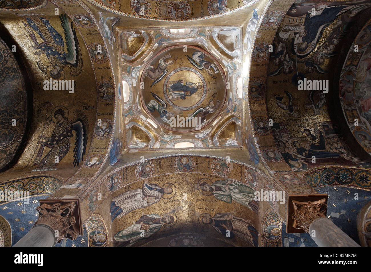 Mosaici bizantini, la Chiesa della Martorana, Palermo, Sicilia Foto Stock