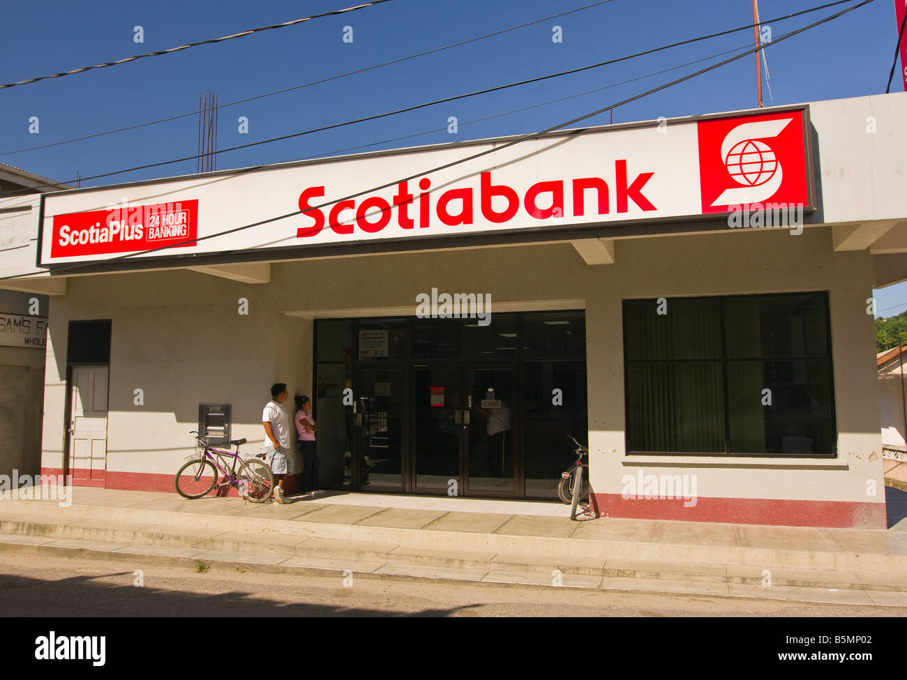 SAN IGNACIO BELIZE Scotia Bank building Foto Stock