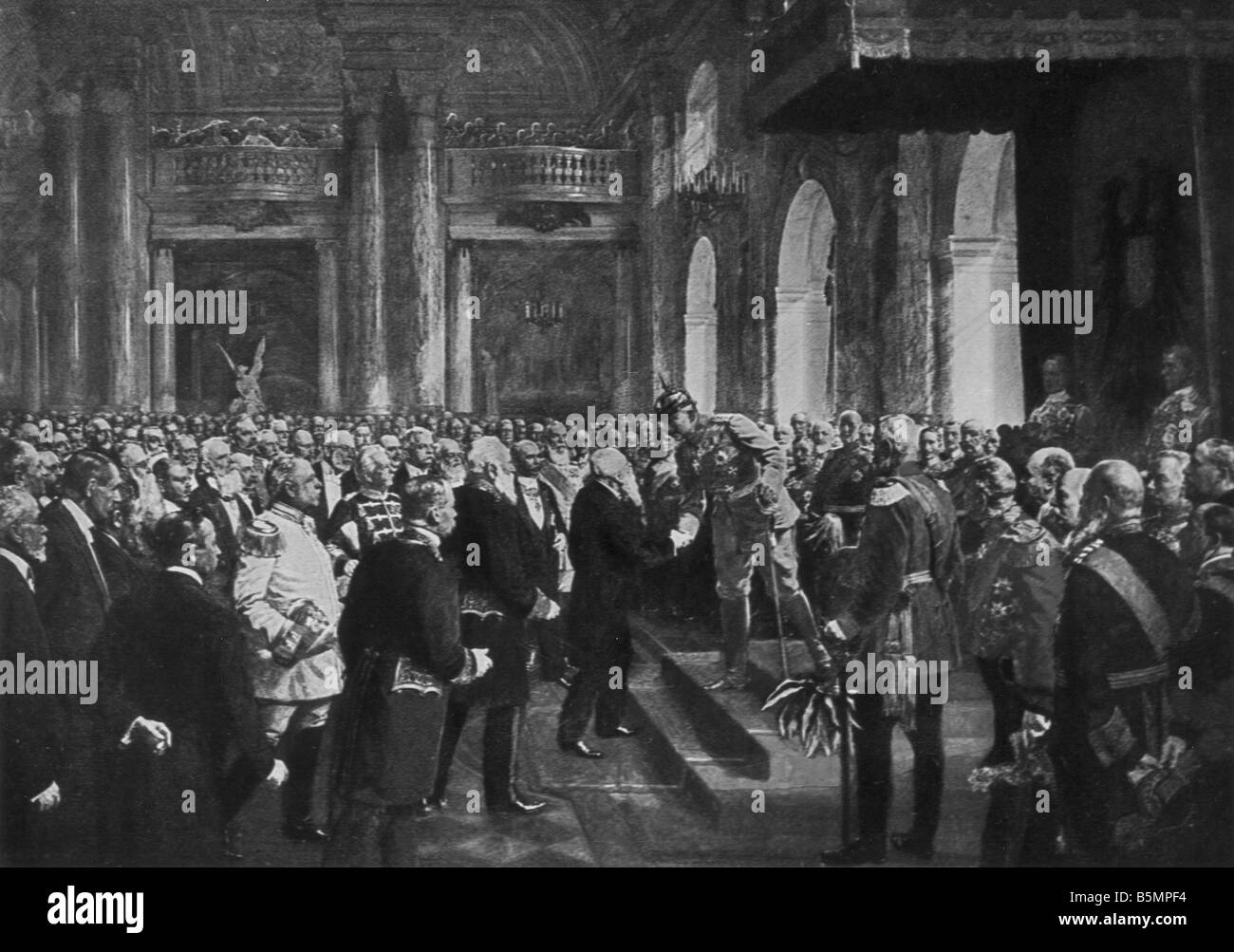 9 1914 8 4 A1 1 in trono Wilhelm II 1914 Guerra Mondiale 1 1914 18 riunione speciale del Reichstag 4 Agosto 1914 intronizzata Kaiser Foto Stock