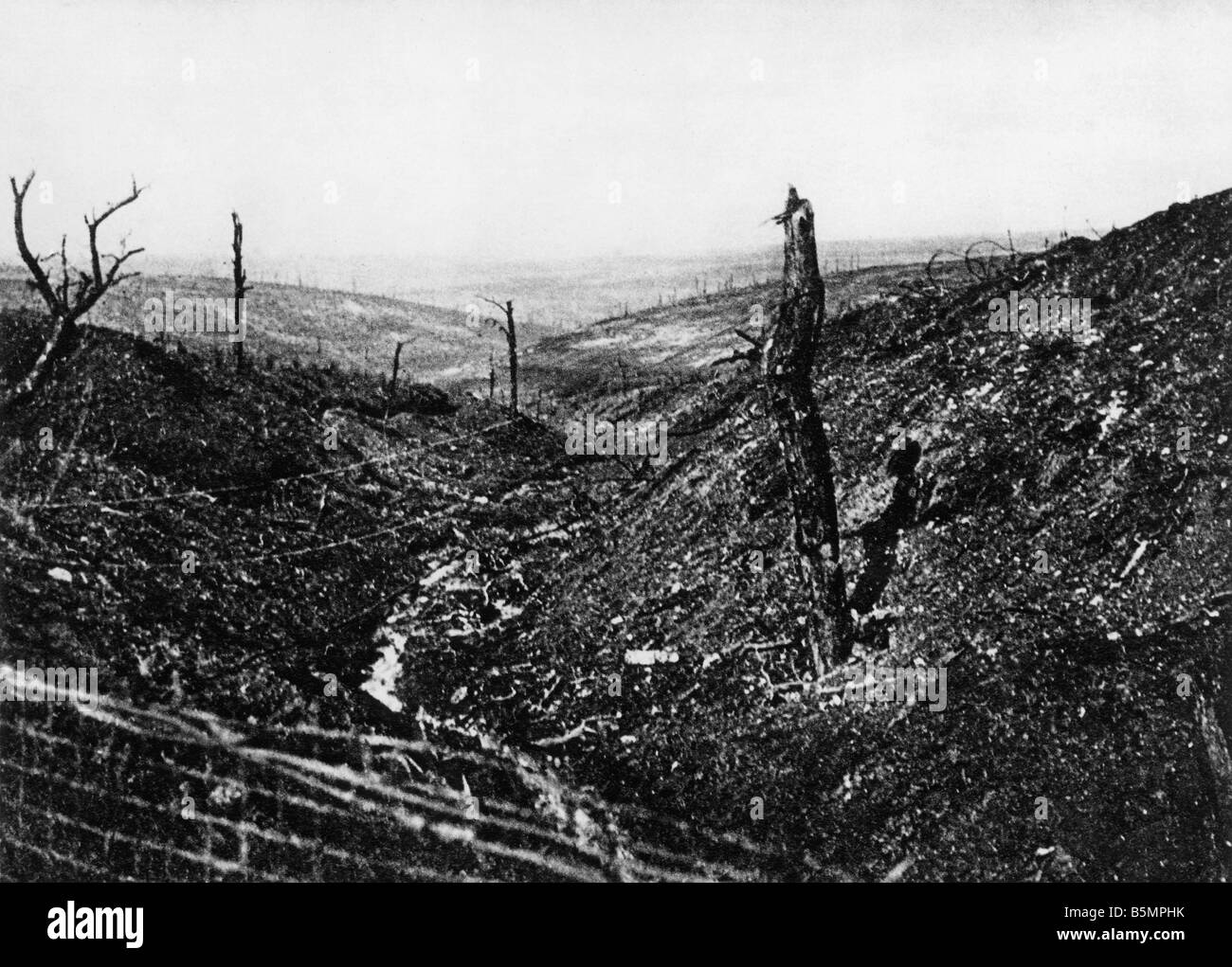 9 1916 10 24 A1 4 e Douaumont Caures forest 1916 Guerra Mondiale 1 1914 18 fronte occidentale battaglia di Verdun 1916 Il distrutto Caures fo Foto Stock