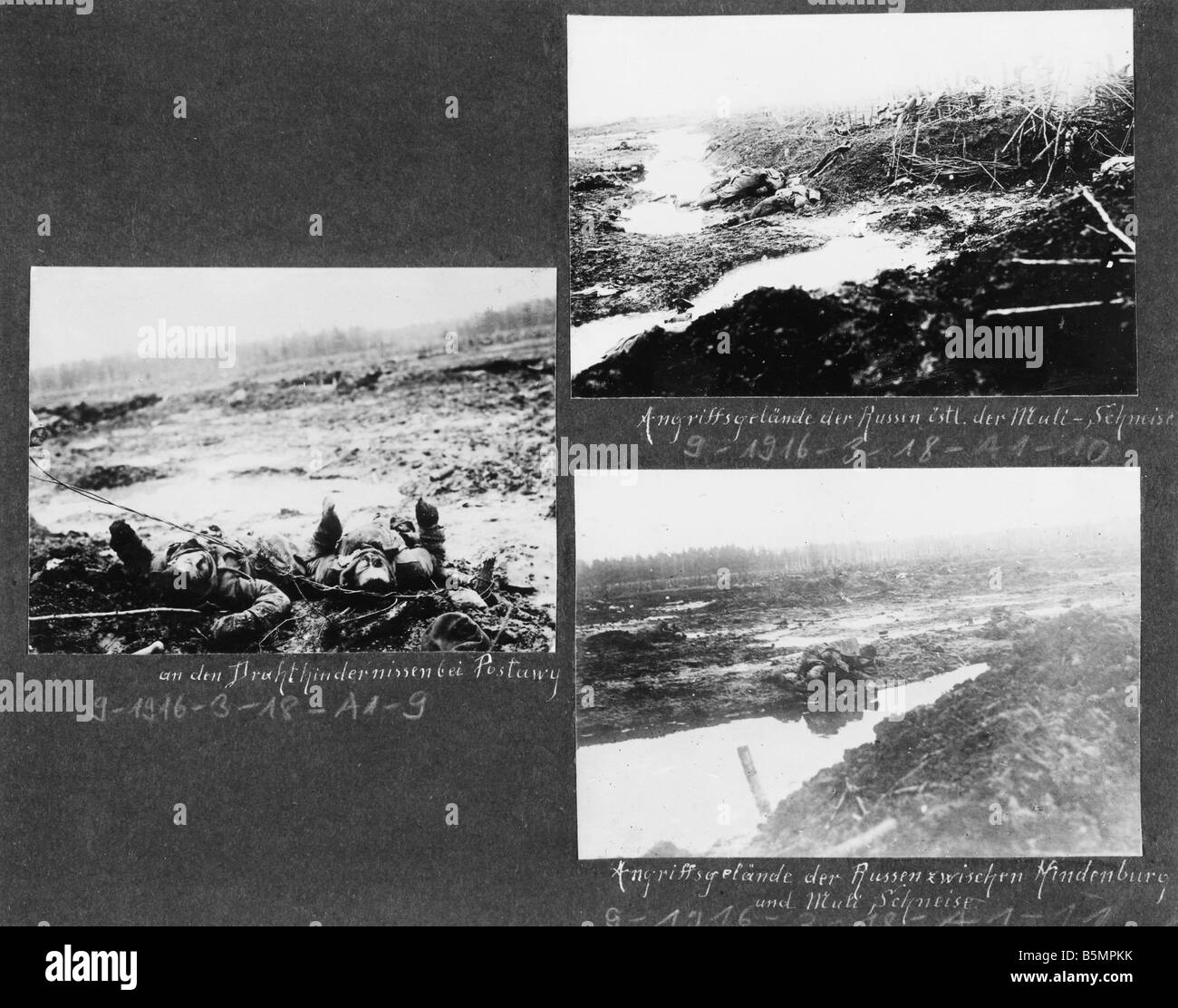 9 1916 3 18 A1 16 e Battaglia di Postawy 1916 campo di battaglia Guerra Mondiale 1 anteriore orientale sconfitta delle truppe russe dopo un offen sive o Foto Stock