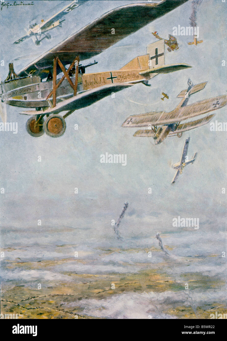 9 1917 0 0 A6 I Guerra Mondiale Aria da battaglia Prima Guerra Mondiale 1914 18 Aria da battaglia Deutsche Infanterieflieger 1917 an der Somme infa tedesco Foto Stock