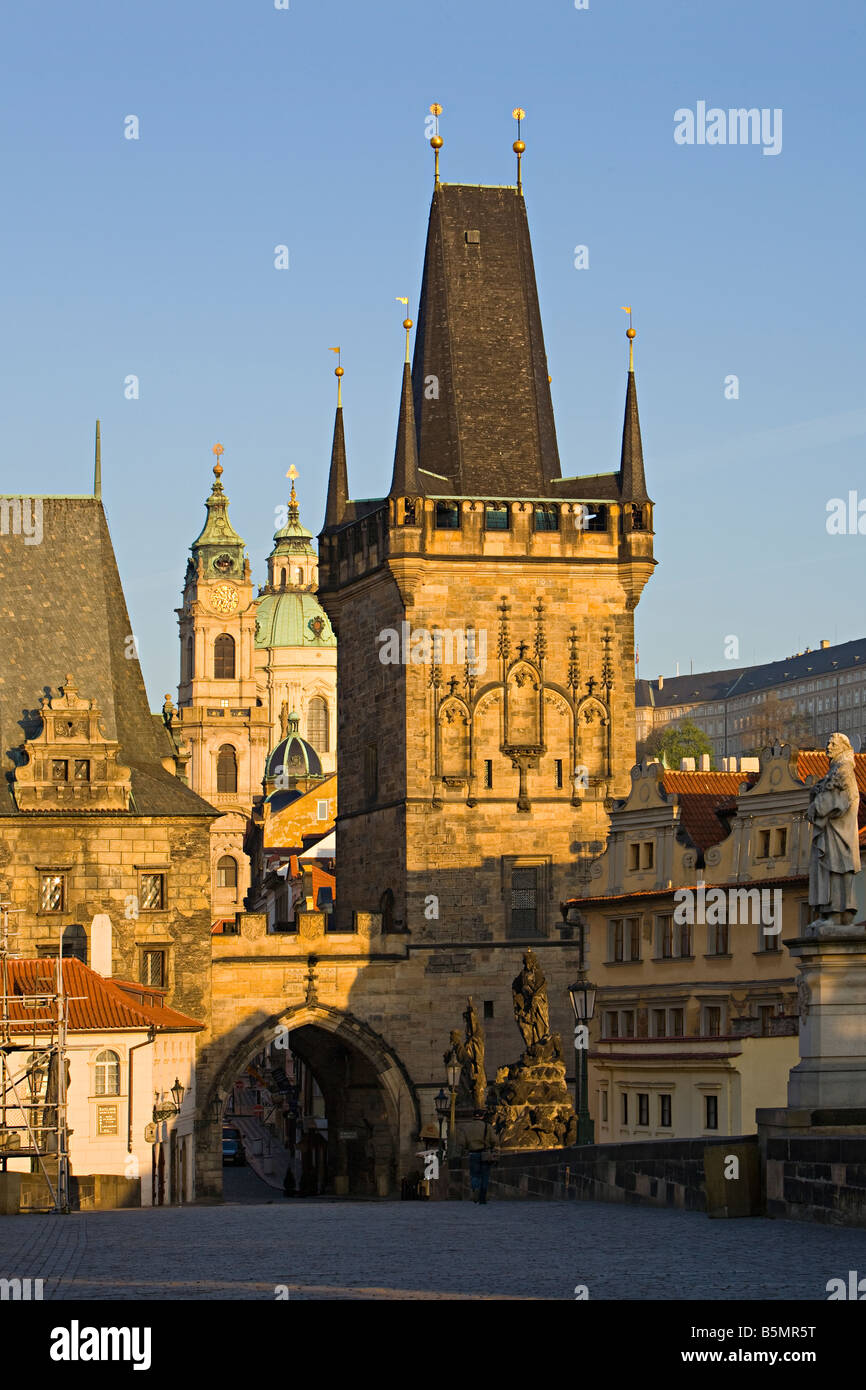 Vista dal ponte di Carlo a Praga Repubblica Ceca Foto Stock