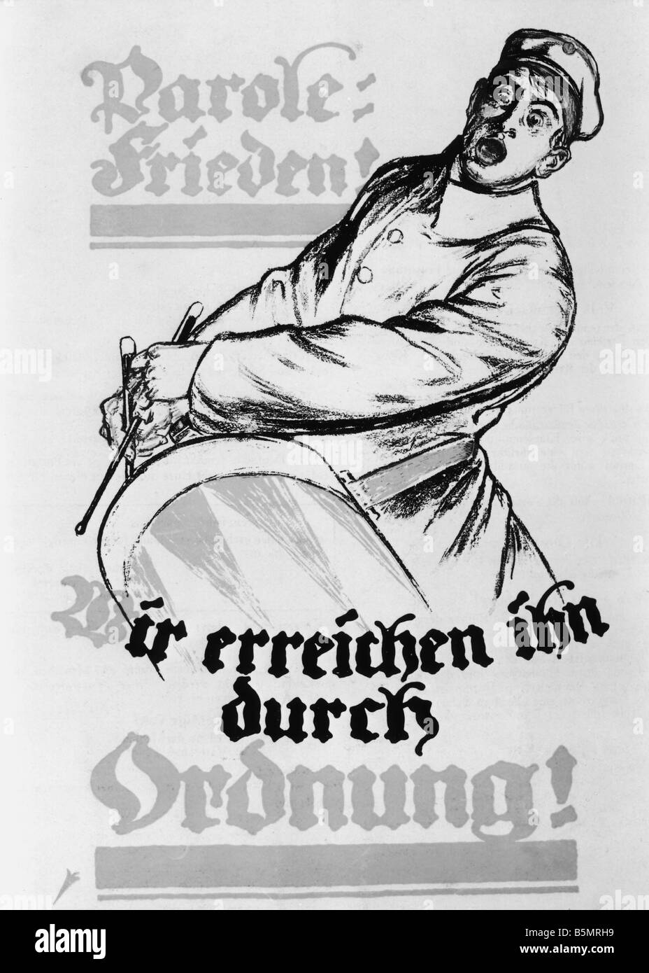 Guerra Mondiale 1 1914 18 Parole pace sulla targhetta del tedesco Reichswehr Design 1918 Alexander M Cay Foto Stock