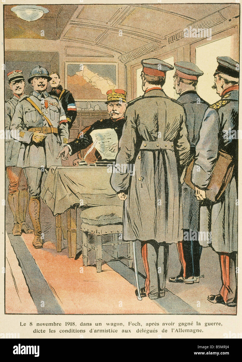 9 1918 11 11 A1 4 armistizio Compiegne 1918 Guerra Mondiale 1 armistizio negoziati tra la Germania e gli alleati nella foresta di Co Foto Stock